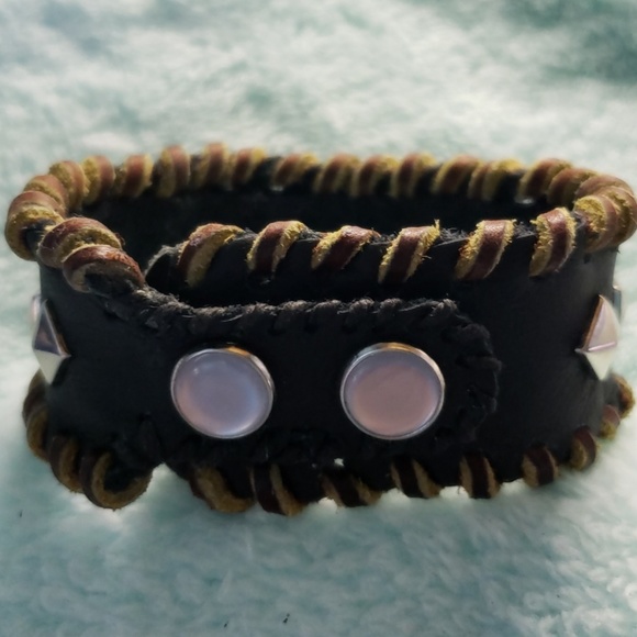 100% Black /Brown Leather Wrist Wrap - Picture 2 of 8